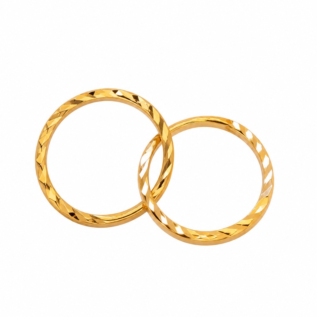گوشواره طلا 18 عیار مدل حلقهای تراش وزن 0.63 گرم