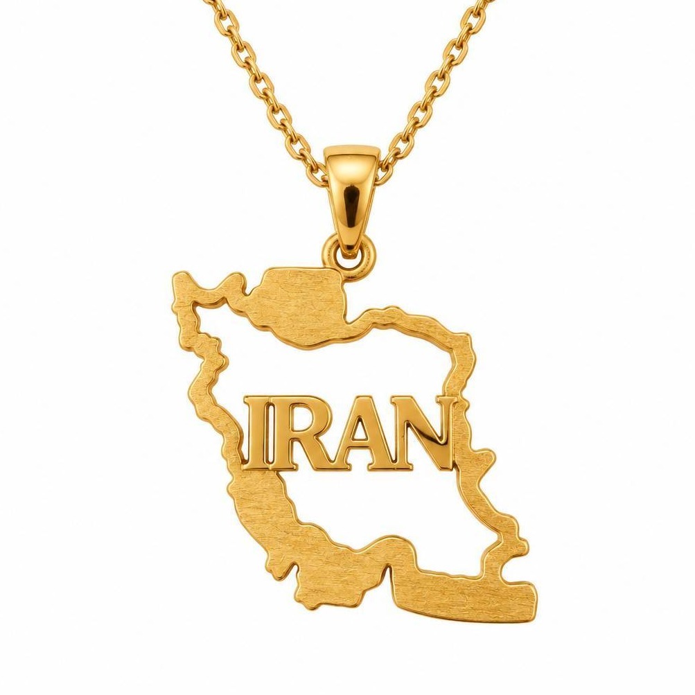 آویز طلا ۱۸ عیار طرح IRAN وزن 1.45 گرم