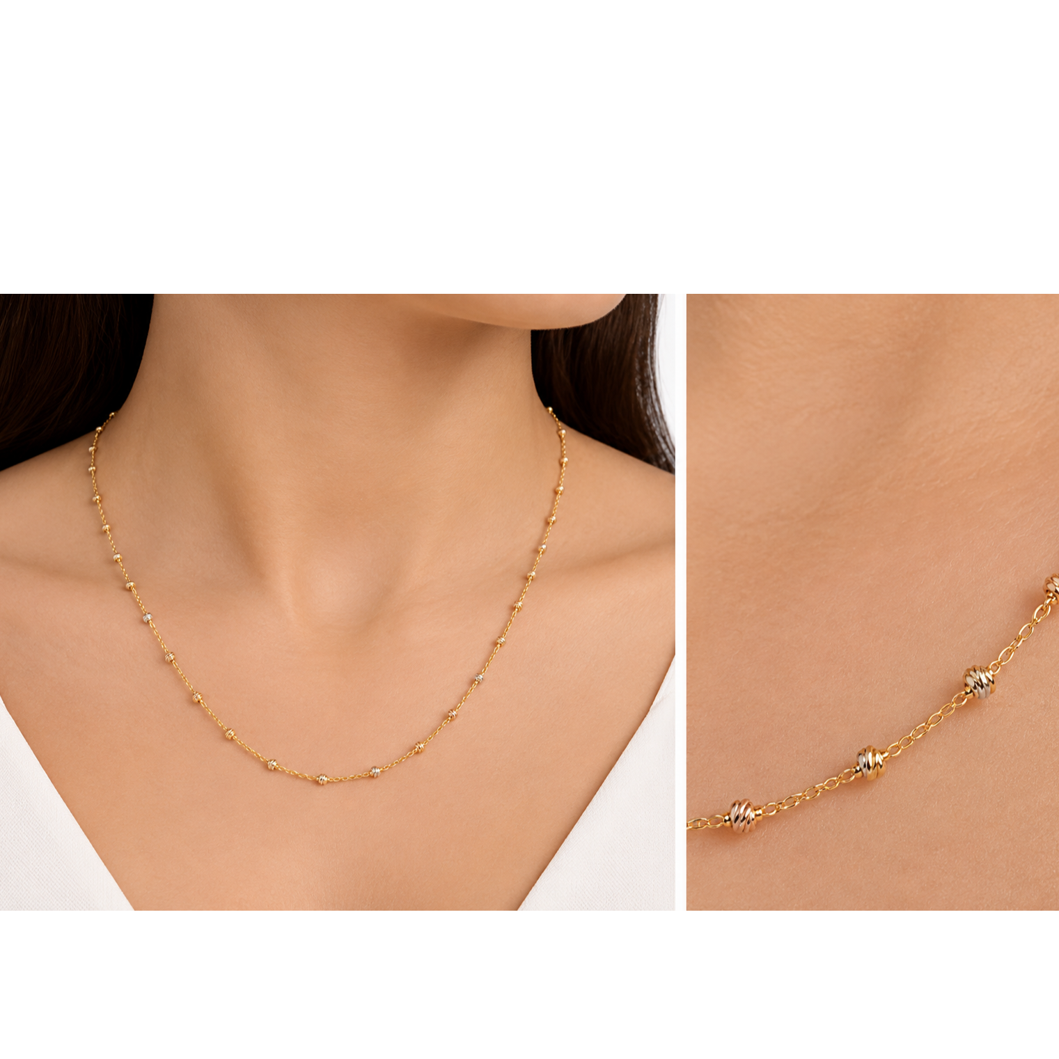 زنجیر طلای ۱۸ عیار – طرح البرنادو گوی‌دار – 2.630 گرم – 45سانتیمتر 2