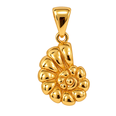 آویز طلای 18 عیار فسیل آمونیت وزن0.560 گرم