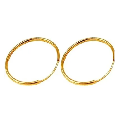 گوشواره طلا 18 عیار مدل حلقه ای کلاسیک وزن 0.570 گرم