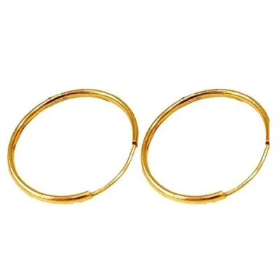 گوشواره طلا 18 عیار مدل حلقه ای کلاسیک وزن 0.465 گرم
