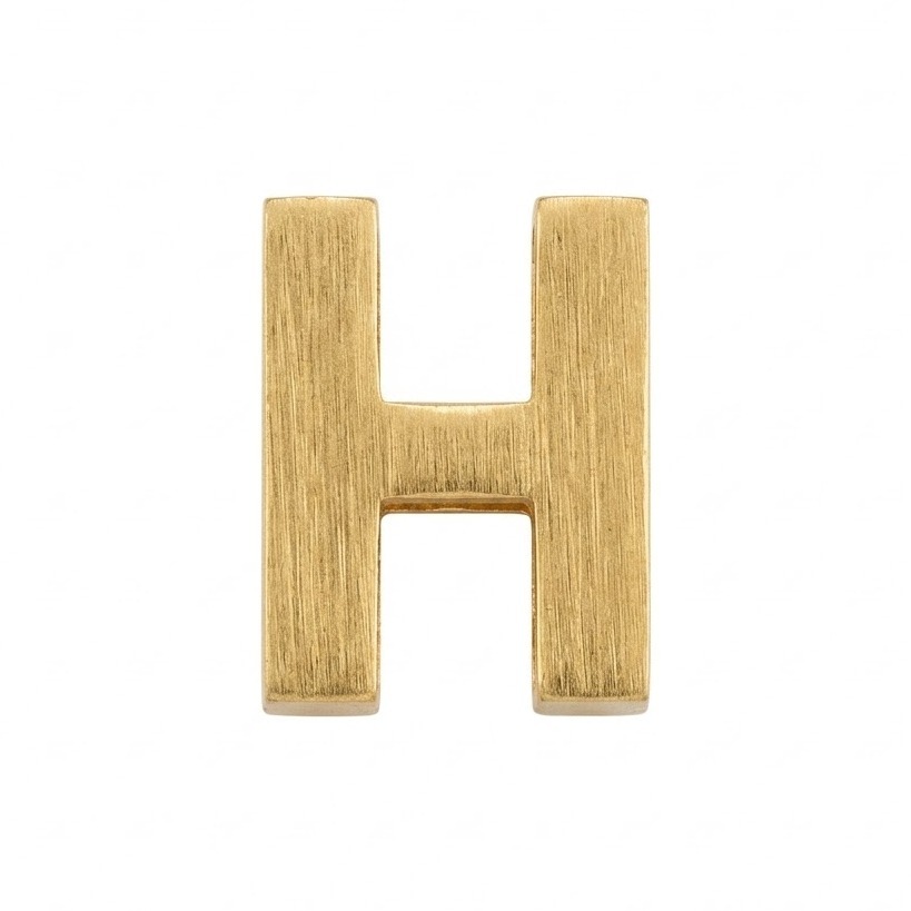 آویز طلا 18 عیار مدل حروف « H » وزن 0.640 گرم
