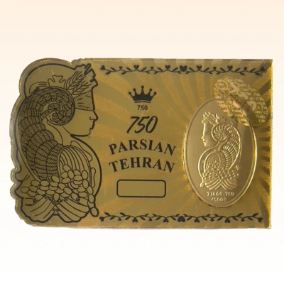 شمش طلای ۱۸ عیار طرح ملکه طلائی پارسیان طهران (وتوس گلد) وزن 0.100 گرم