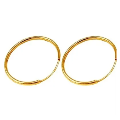 گوشواره طلا 18 عیار مدل حلقه ای کلاسیک وزن 0.790 گرم