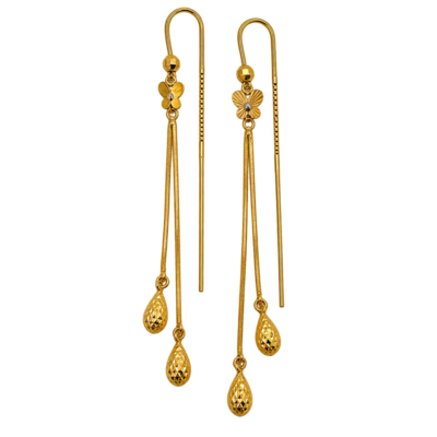 گوشواره طلا 18 عیار مدل بخیه وزن 2.930 گرم 