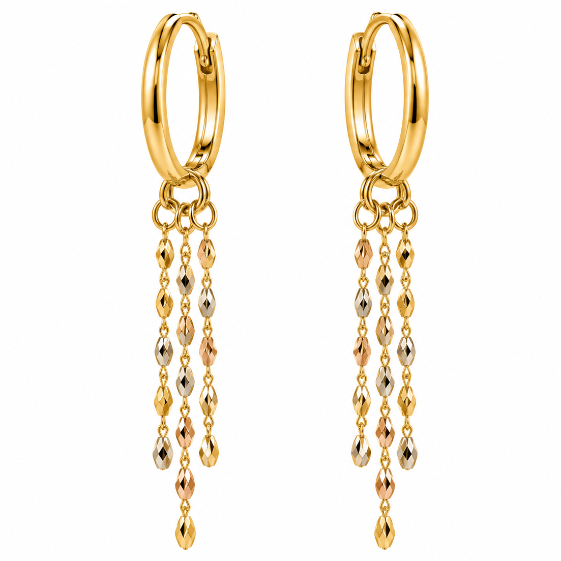 گوشواره طلا ۱۸ عیار مدل شرابه ای وزن ۱.۱۲۰ گرم