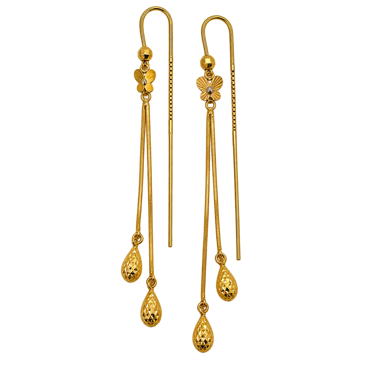 گوشواره طلا 18 عیار مدل بخیه وزن 2.930 گرم 