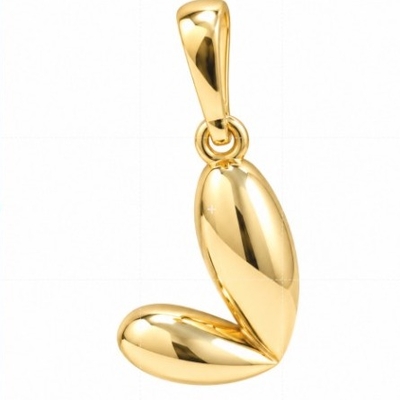 آویز طلای 18 عیار طرح قلب پفکی وزن 0.710