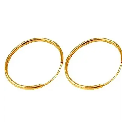 گوشواره طلا 18 عیار مدل حلقه ای کلاسیک وزن 0.790 گرم