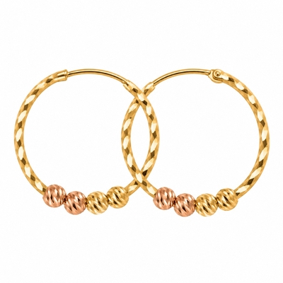گوشواره طلا 18 عیار تراش چهار گوی البرنادو وزن 1.360 گرم 