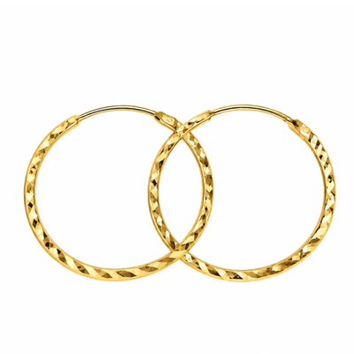گوشواره طلا 18 عیار مدل حلقه ای تراش وزن 0.730 گرم