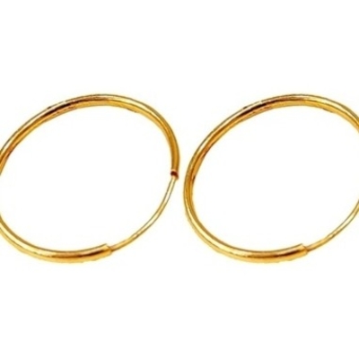 گوشواره طلا 18 عیار مدل حلقه‌ای کلاسیک وزن ۰.۳۸۰ گرم