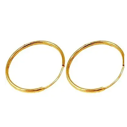 گوشواره طلا 18 عیار مدل حلقه ای کلاسیک وزن 0.570 گرم