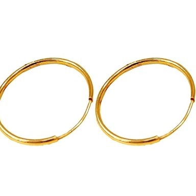 گوشواره طلا 18 عیار مدل حلقه‌ای کلاسیک وزن ۰‌.۳۹۰ گرم