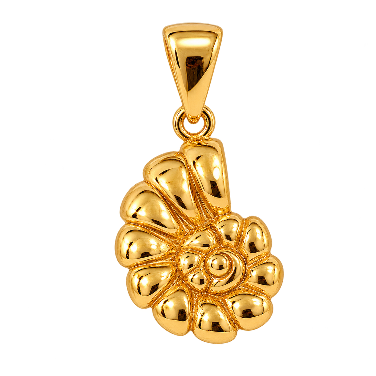 آویز طلای 18 عیار فسیل آمونیت وزن 0.56 گرم
