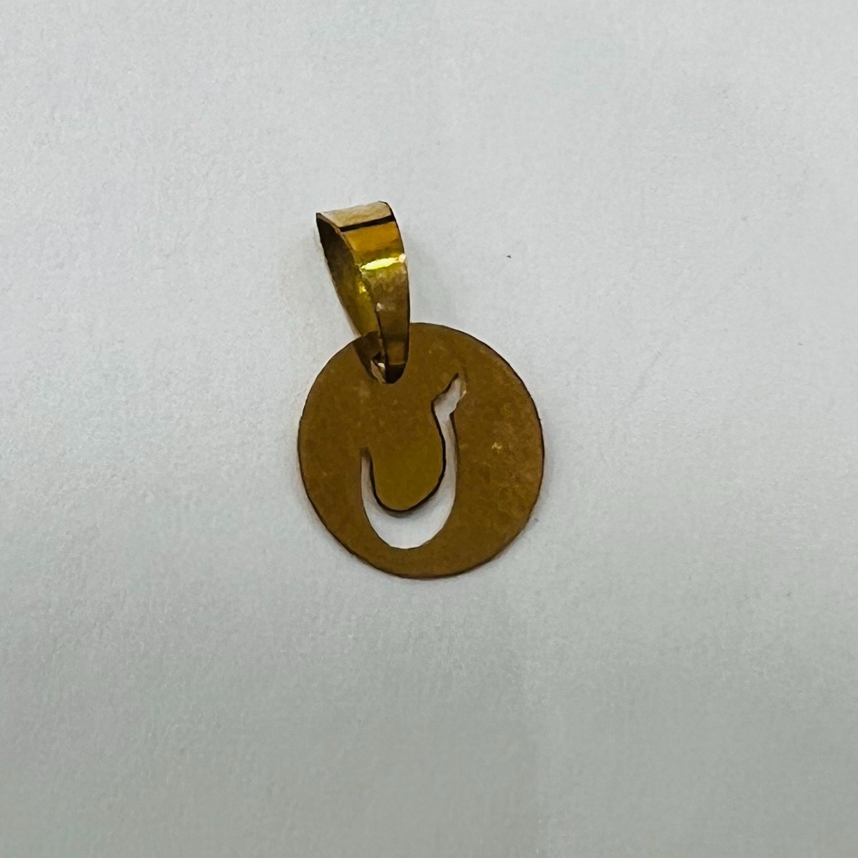 آویز طلا ۱۸ عیار مدل حرف (س) وزن 0.100 گرم 2