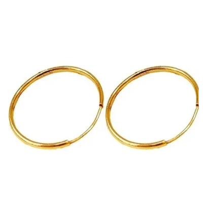 گوشواره طلا 18 عیار مدل حلقه ای کلاسیک وزن 0.454گرم