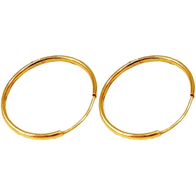 گوشواره طلا 18 عیار مدل حلقه‌ای کلاسیک وزن 0.3 گرم