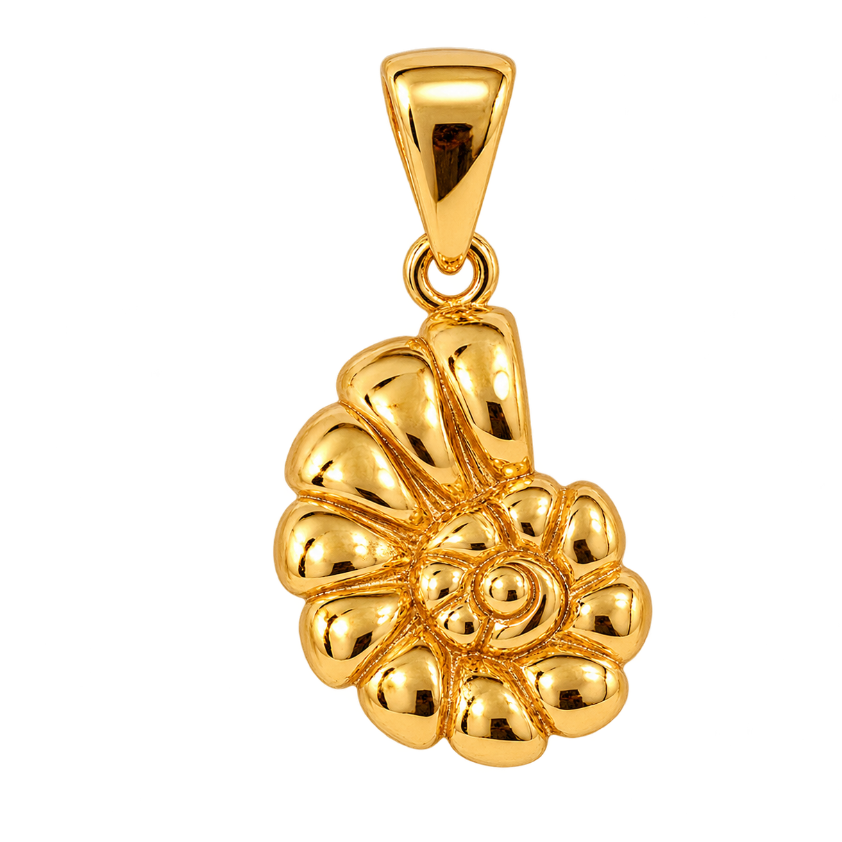آویز طلای 18 عیار فسیل آمونیت وزن0.560 گرم