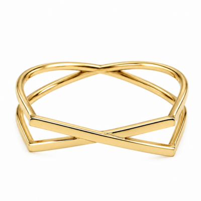 انگشتر طلا 18 عیار طرح ضربدری وزن1.290