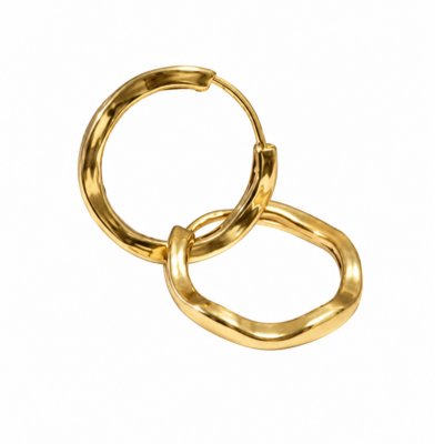 گوشواره طلا 18 عیار طرح موج دار وزن 1.150 گرم