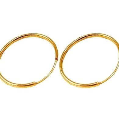 گوشواره طلا 18 عیار مدل حلقه‌ای کلاسیک وزن ۰.۴۱۰ گرم