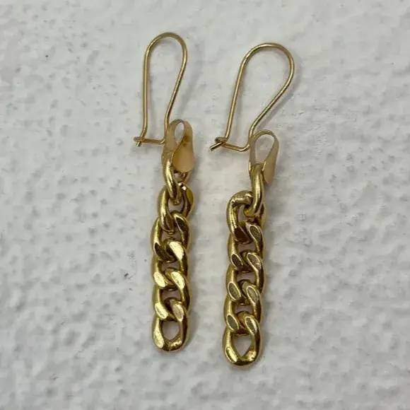گوشواره طلا 18 عیار مدل آویز کارتیر وزن 4.190 گرم  2