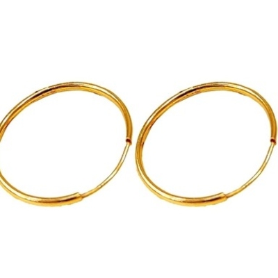 گوشواره طلا 18 عیار مدل حلقه‌ای کلاسیک وزن ۰‌.۳۹۰ گرم