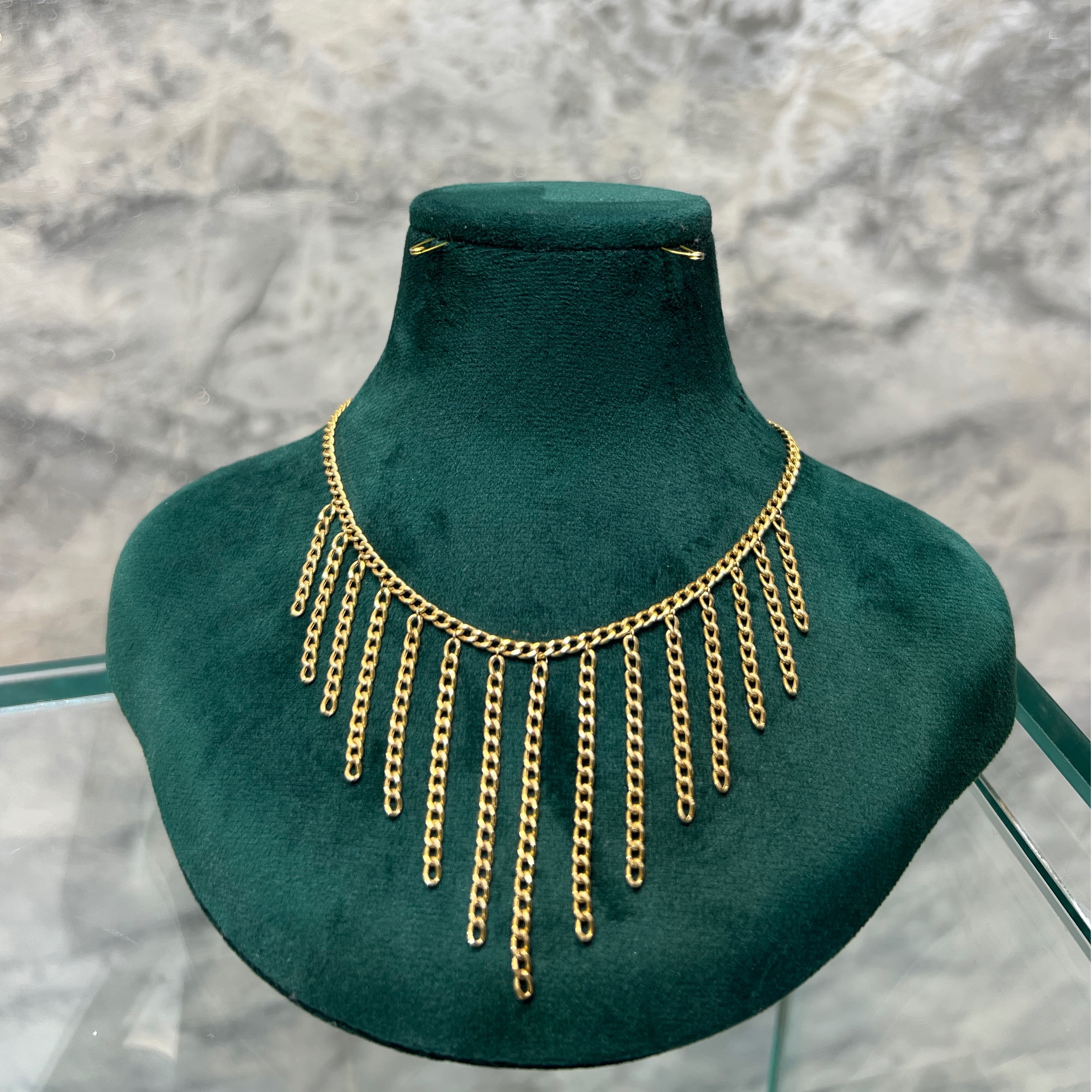 گردنبند طلا ۱۸ عیار مدل کارتیر خلیجی وزن ۵.۵۹۰ گرم