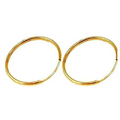گوشواره طلا 18 عیار مدل حلقه ای کلاسیک وزن 0.600گرم