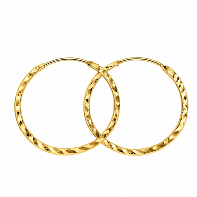 گوشواره طلا 18 عیار مدل حلقه ای تراش وزن 0.610 گرم