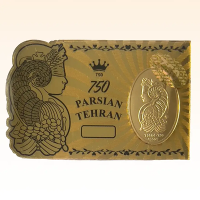 شمش طلای ۱۸ عیار طرح ملکه طلائی پارسیان طهران (وتوس گلد) وزن 0.600 گرم