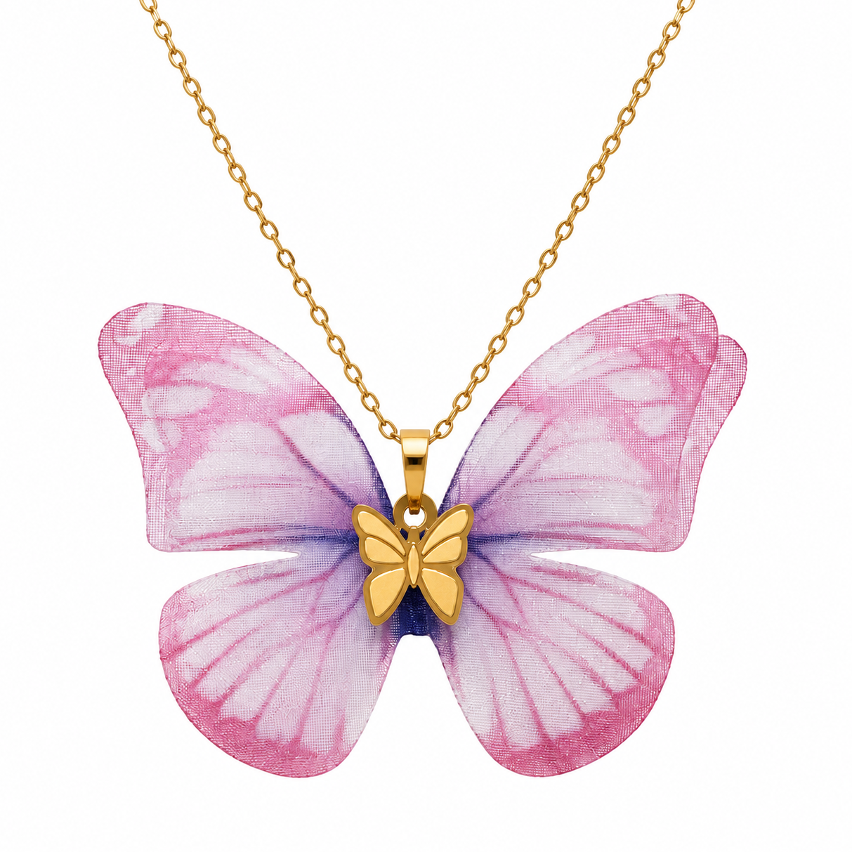 آویز طلا ۱۸ عیار مدل پروانه پارچه ای وزن 0.05 گرم