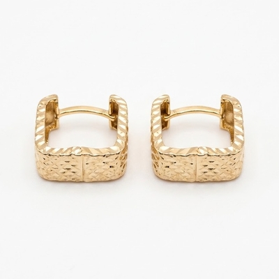 گوشواره طلا 18 عیار مدل امگا مربع وزن ۲.۸۰۰ گرم
