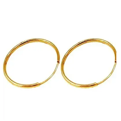 گوشواره طلا 18 عیار مدل حلقه ای کلاسیک وزن 0.465 گرم