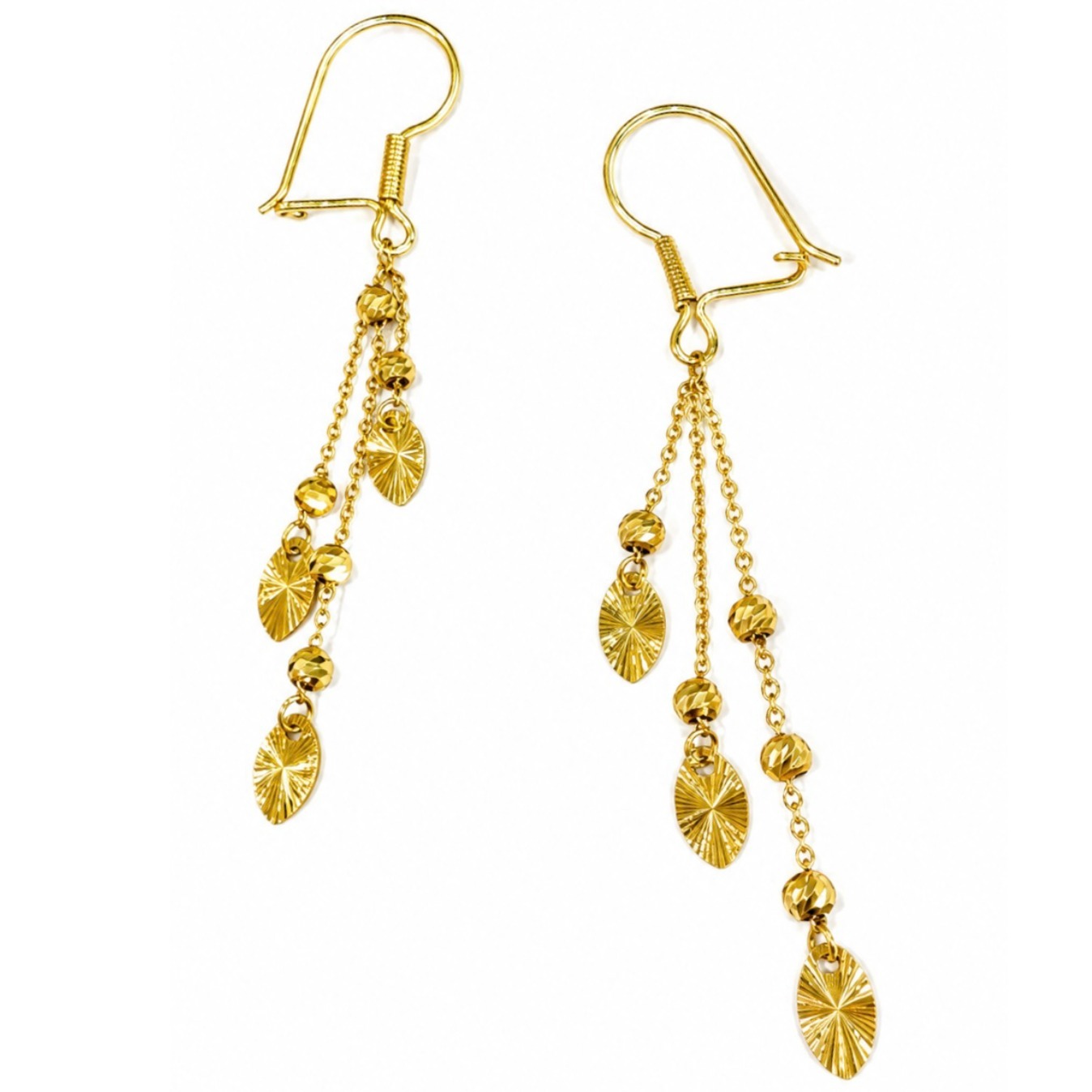 گوشواره طلا ۱۸ عیار آویز وزن 1.9 گرم