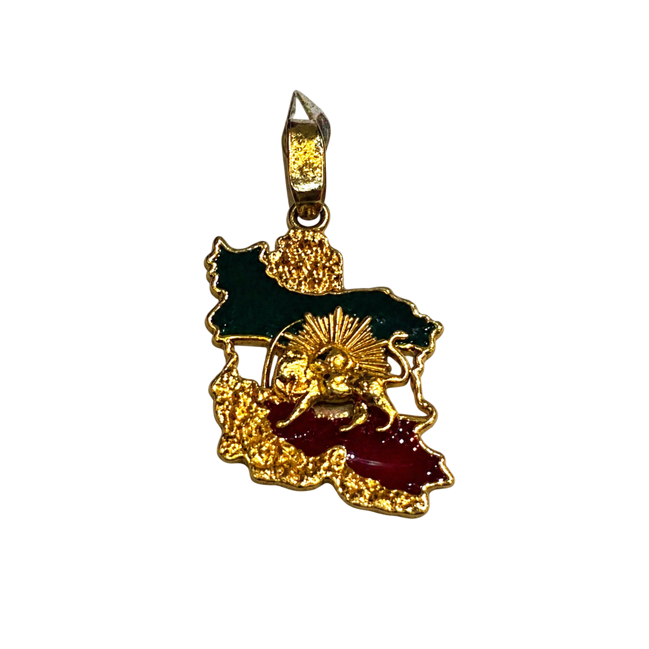 آویز طلا ۱۸ عیار مدل ایران میناکاری وزن 0.990 گرم