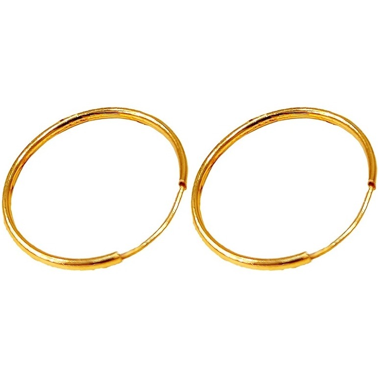 گوشواره طلا 18 عیار مدل حلقه‌ای کلاسیک وزن 0.3 گرم