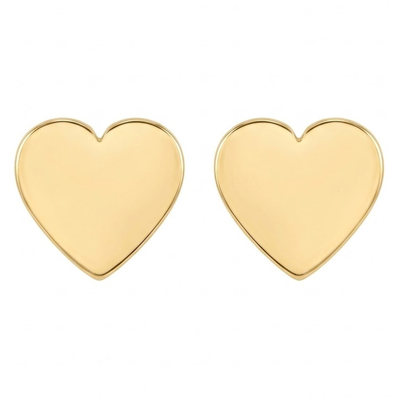 گوشواره طلا 18 عیار مدل میخی طرح قلب وزن ۰.۶۱۰ گرم