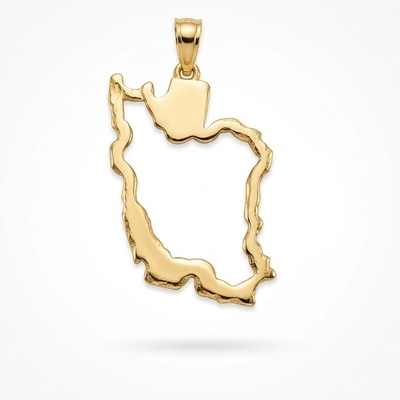 پلاک آویز طلا ۱۸ عیار مدل ایران آینه ای وزن ۱.۳۶۰ گرم