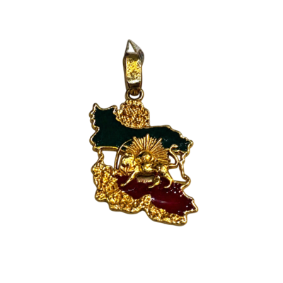 آویز طلا ۱۸ عیار مدل ایران میناکاری وزن 0.990 گرم